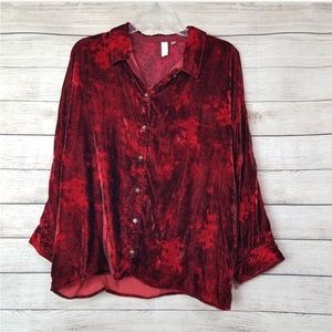 Anthropology Pilcro Velvet Blouse